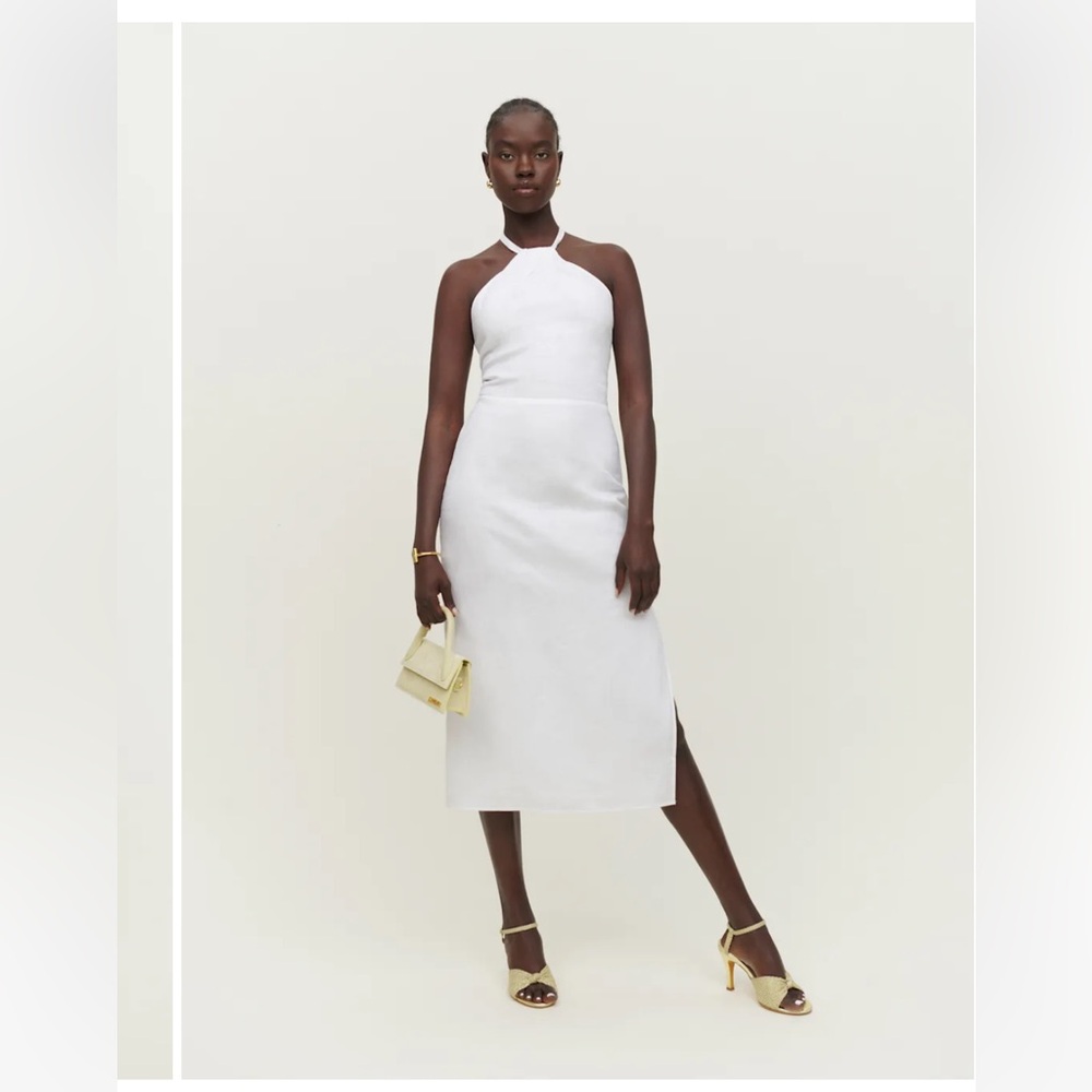 Reformation Sanito White Linen Dress
